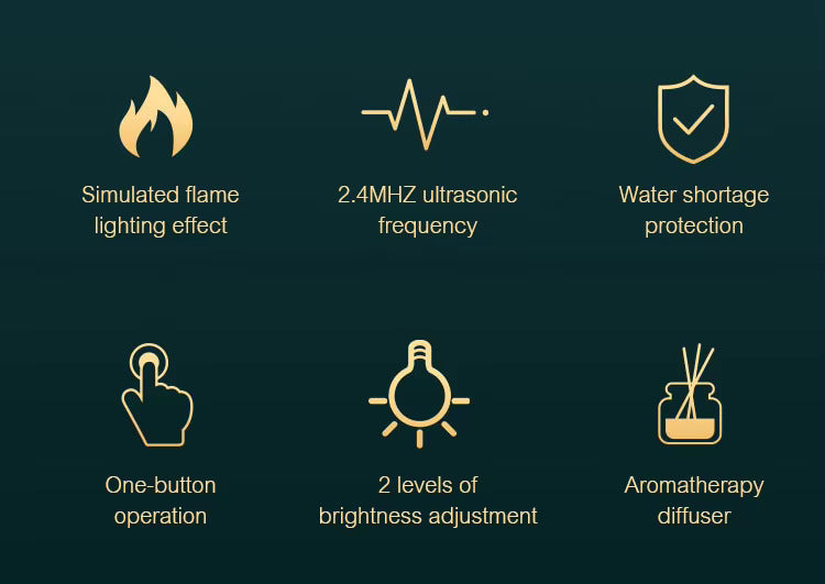 Aroma Diffuser Air Humidifier with Flame Effect
