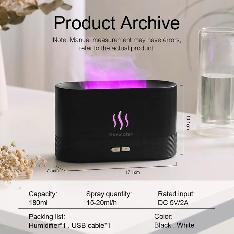 Aroma Diffuser Air Humidifier with Flame Effect