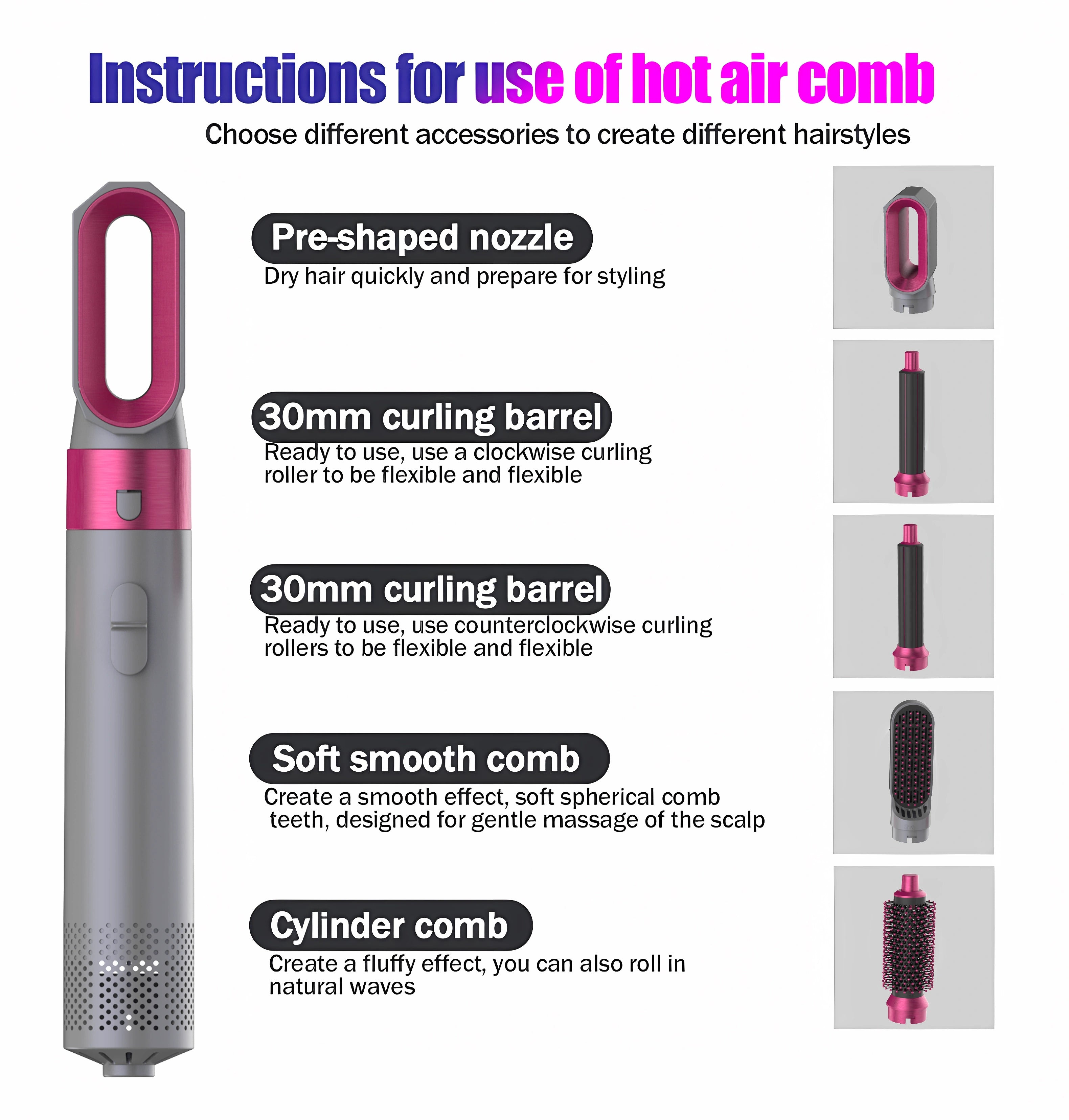 5 in 1 Hair Dryer Hot Air Brush